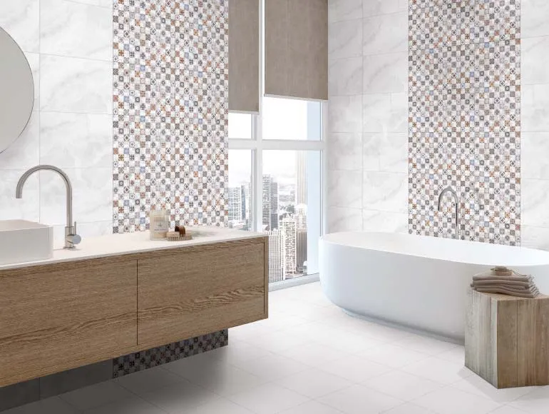 Contemporary washbasin design with moroccan tile patterns